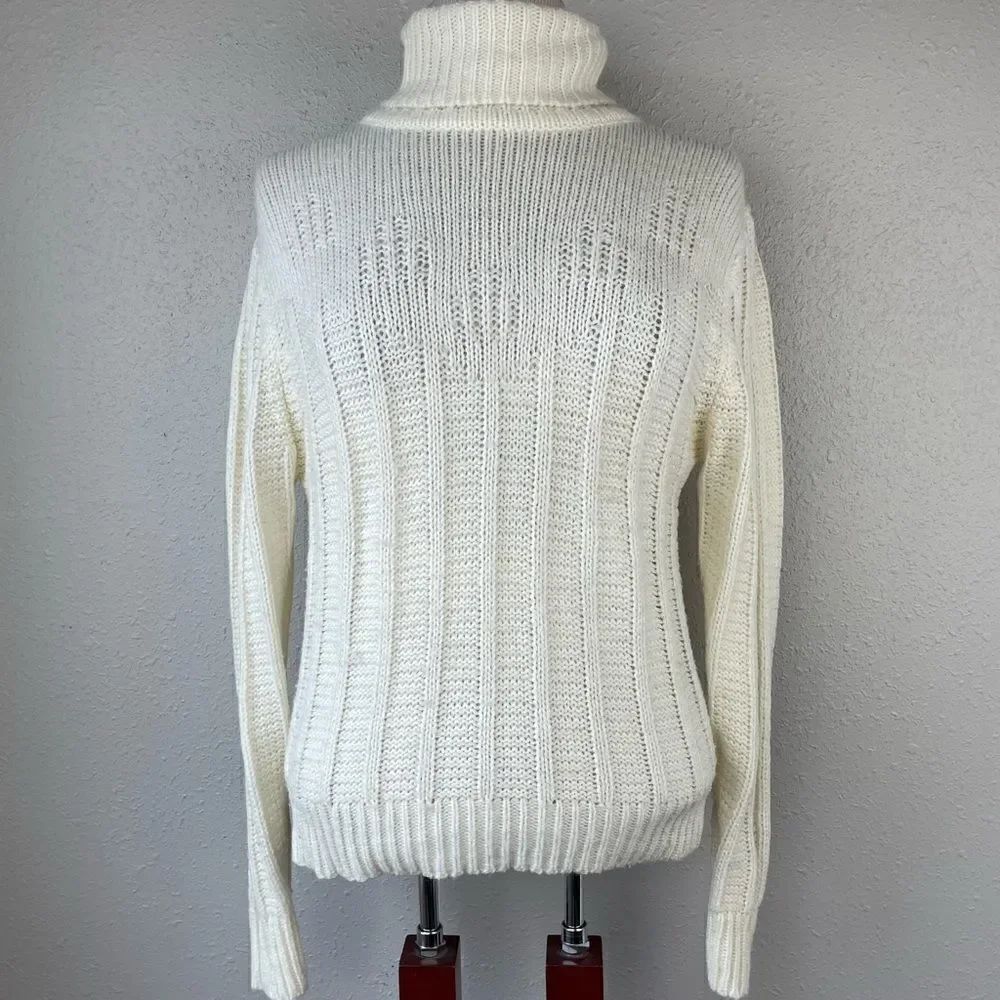 Vintage Acrylic Fibre Turtleneck Sweater Size M EUC